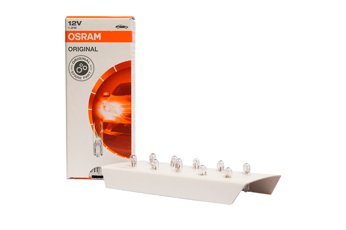 Ampolleta OSRAM T5 12 Volts 1.2 Watts Base W2X4.6D