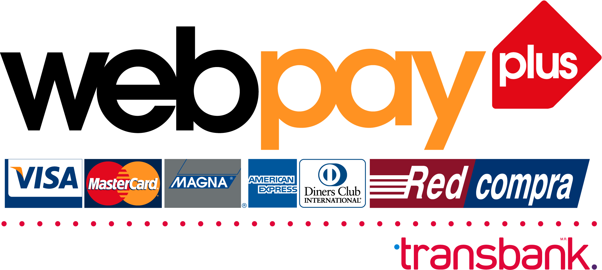 Webpay Plus, Visa, Mastercard, Magna, American Express, Diners, Redcompra