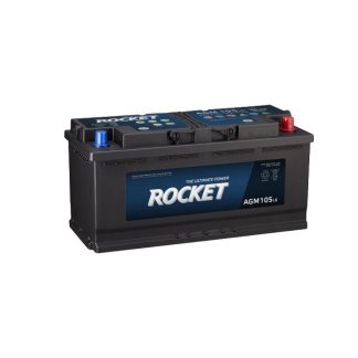 Bateria ROCKET Sistema Start Stop AGM L6 105 AH 950 CCA Positivo Derecho Terminal Estandar